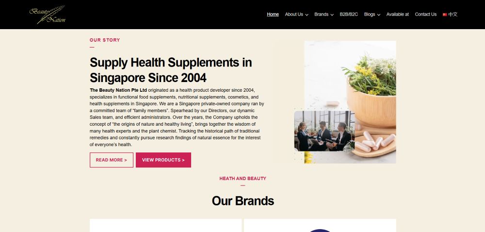 The Beauty Nation Pte. Ltd. Company Website